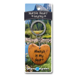 Sleutelhanger Always in my heart Marble Heart Sleutelhanger Always in my heart Marble Heart